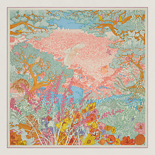 HERMES ショール retour a la nature 自然回帰 140 Hermès Retour a la Nature Cashmere Silk 140